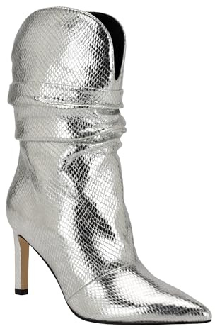 GUESS Narissa Stivali da donna a metà polpaccio, Serpente d'argento 040, 36.5 EU