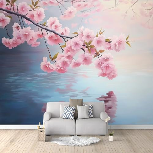 Generico Carta da Parati Moderna Fiore Di Pesco Fiore 300x210 cm Poster Gigante Carta da Parati, Tessuto Non Tessuto Fotomurale Carta da Parati, per Camera Letto, Soggiorno, Corridoio