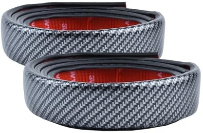 2Pcs 1.5m Universal Wheel Arch Trim, Car Wheel Fender, Auto Corner Rubber Protector Mat, Guard Anti-Collision Decals (Carbon Fibre)