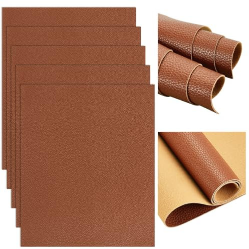 AHANDMAKER 5 piezas de hojas de cuero láser, 9,8 x 11,8 pulgadas parches de imitación de cuero en blanco grabable de imitación de cuero hojas de grabado láser Arte Artesanía Suministros y Materiales