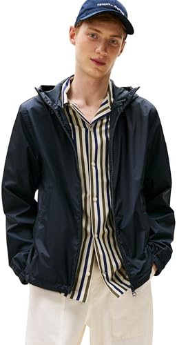 Tommy Hilfiger Herren Übergangsjacke Hooded mit Kapuze, Blau (Desert Sky), L