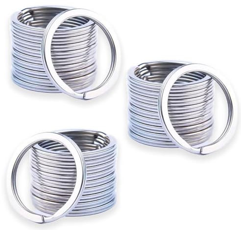 30 Pcs Anneaux Porte Clé,25 mm,anneau pour porte clé,connecteurs à anneaux,clés à bords ronds plats,pour l'organisation de clés de voiture,de maison,de loisirs créatifs