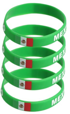 Kisangel 4stücke Silikonarmband Mit Mexiko-flagge Für Sportevents Verstellbare Umweltfreundliche Handgelenkbänder Für Fußballspiele Partys Und Veranstaltungen Für Teambewusstsein Und
