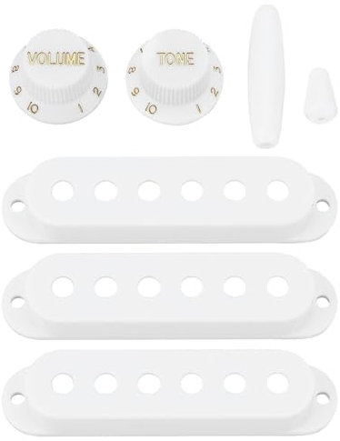 LT Easiyl 1 Ensemble de Couvercles de Micro de Style Vintage avec Boutons Embout de Commutateur Bras de Vibrato Kit D'accessoires Compatible avec Fender Stratocaster Strat