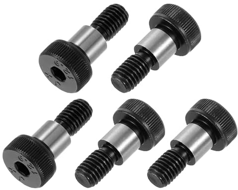 QUARKZMAN 6 Stück Passschraubene Legierung Stahl 10mm D, 10mm L, M8 | Schulterbolzen Innensechskant für Textilhydraulik-Spritzgussmaschinenindustrien