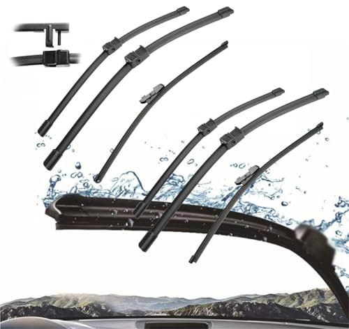 NKLDDE 3 Piezas para V&w para Golf Plus 521 2009-2014 28 + 28 + 14 Escobillas Limpiaparabrisas Delanteras Traseras Accesorios para Cortador De Parabrisas