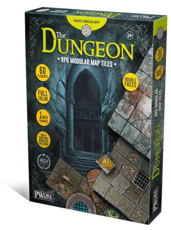PWORK WARGAMES The Dungeon RPG Modular Map Tiles - Double face cardboard tiles