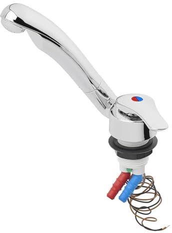 Kalt-Warm Wasserhahn Mischbatterie Keramik Samba Ø33 mm chrom Campingwasserhahn für Wohnmobil Wohnwagen