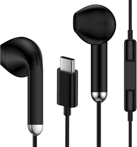 Samsung Earbuds Wired for Galaxy S25 Ultra S24 S23 S22 S21 S20 A56 A36 A16 A55 A35 A25 A15 A54 A14 A53 Z Flip/Fold 6 5 4 3, USB C Wired Headphones Earphones Earbuds for iPhone 16e 16 15 Pro Max/Plus