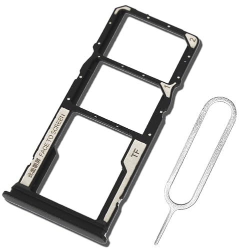 ExtKry Bandeja SIM para Xiaomi Redmi 14C/Poco C75,Negro | Calidad original bandeja de tarjeta SIM bandeja para SIM bandeja ranura SIM bandeja tarjeta SIM con aguja eyectora.