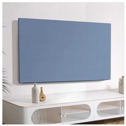 Solid Color Pattern TV Cover,Indoor Dust-Proof Screen Anti-Scratch Protection TV Cover, Anti-static Stretch Fabrics,Home Decoration(Blue,100in)