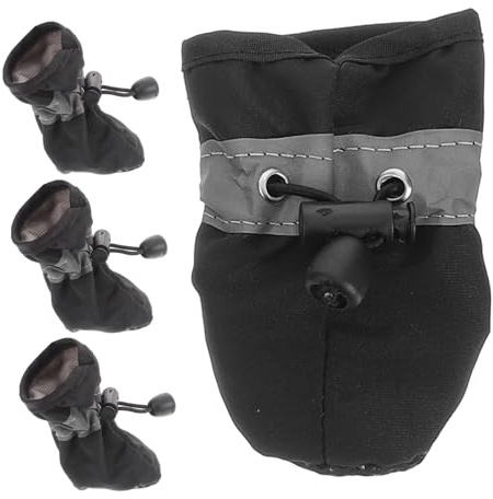 Gatuida 4 Stück Hundeschuhe rutschfest für Mittelgroße Atmungsaktive und wasserdichte Booties mit Reflektierenden Materialien für Drinnen und Draußen Sicherer Sitz Bequemer Pfotenschutz