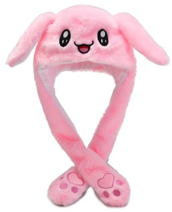 wedfcvrt Hasenohren Mütze,Mütze Mit Wackelohren,Niedlich Springender Kaninchen Hut,Lustig Hasenmütze Drücken Für Mädchen, Party, Urlaub, Geburtstag, Verkleiden, Cosplay-Kostüm, Geschenk