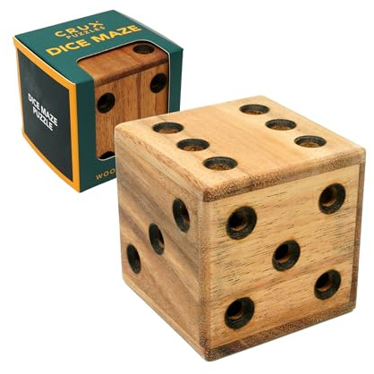 Dice Maze Puzzle - Premium Wooden, Dexterity Logic Puzzle For Adults