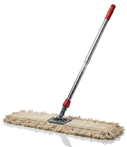 SGWEB Professional Scopa Industriale per Pavimenti 100 cm, Spazzolone Professionale con Manico Cromato e Sistema a Tasche, Grande Scopa Piatta Cattura Polvere per Grandi Superfici e Uso Industriale