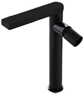 Waschbecken-Wasserhahn, Schwarzlack, Einloch-Wasserhahn, matt, rotierender Warm- und Kaltlicht-Luxus-Wasserhahn über dem Aufsatzbecken(Nero,High)