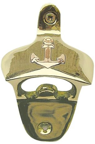 Flaschenöffner - Wandmontage Kapselheber Messing 6x10cm Sea-Club