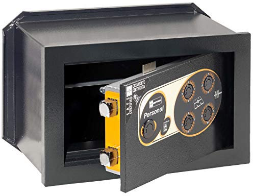 Mottura S2-zugelassener Wand- Tresor 11.5120C mit 4-stelligem mechanischen Kombinationsschloss, 23x35x20cm (HxBxT), Schwarz pulverbeschichtet