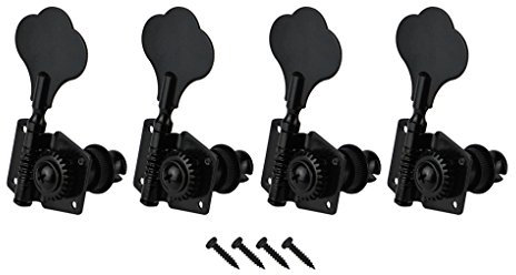 FLEOR 4-in-line Vintage Open Style Gear Bass Tuner Elefante Ear Type Machine Head Tuning Keys Pioli per sostituzione basso a 4 corde, 4 a destra