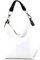 modamoda de T168 Damen Leder Schultertasche Henkeltasche Medium handmade in Italy, Farbe:Weiß/Schwarz