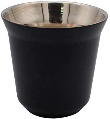 Dianoo Kaffee-/Espressotasse aus Edelstahl, doppelwandig isoliert, Thermo-Kapsel, Kaffeetasse, Schwarz