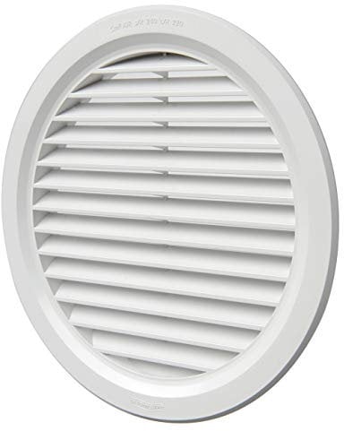 La Ventilazione T20B Griglia di Ventilazione Tonda in Plastica da Incasso, Bianca, diametro 238 mm