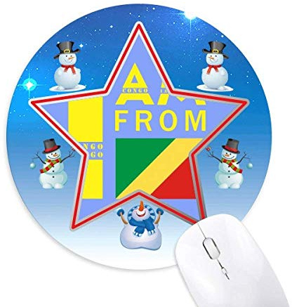 I am from Congo Snowman Mouse Pad Round Star Mat