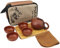 MEGAUK Zisha Kungfu Tee Set, Tragbare Reise lila Ton Teekanne + 4 Teetassen, Handgemachte Chinesische/Japanische Teeservice