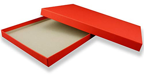 2x DIN A4 - Hochwertige Geschenk- und Aufbewahrungsbox - 30,2 x 21,3 x 2,1 cm - Rot - stabiler 650 g/m² Karton