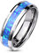Paula & Fritz® Ring Damen Wolframcarbid Opal - Inlay Gr. 67 (21,3) Silber-Blau 6-mm Breit Herren-Ring Damenring Partnerring Bandring Verlobungsring