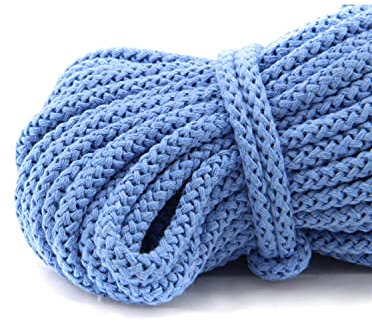 NTS-Nähtechnik Baumwohlkordel 8mm | Farb und Längenauswahl | 100% Baumwolle | mit Polyester Kern | (hellblau, 50m)