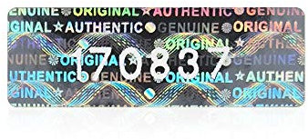 Hologramm-Etiketten/Aufkleber mit einzigartiger, sequentieller Seriennummerierung, 3 x 1 cm, silberfarben, 520 Stück