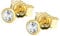 NKlaus Paar Ohrstecker Gold 333 – Ohrringe mit Zirkonia – Gold Schmuck Damen, Herren & Mädchen – Gelbgold - 8 Karat 3,0mm Weiß 1760