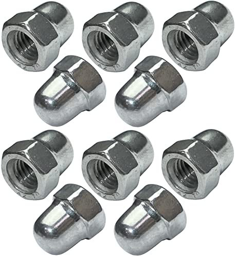 AERZETIX - C49610 - Set di 10 dadi ciechi M5 esagonali - testa bombata in forma rialzata cava - in acciaio inossidabile A2
