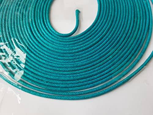 MartMon 2mm Waxed Cotton Cord 3m Craft Jewellery Bracelet Making (Teal), Multicolor