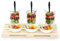 BAKAJI Set Aperitivo con 3 Ciotole Ciotoline in Ceramica + 3 Bicchieri e Vassoio Pallet da Tavola in Legno con Cucchiaini per Stuzzichini Contorni Snack Finger Food Design Moderno 24 x 16 x 2 cm