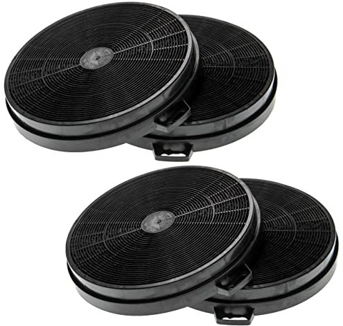 vhbw 4x Aktivkohlefilter kompatibel mit Dimplex D86 JR 12, Z5115 X0, Z5115 X5, D86 JR 15, D86 JR 19, D89 JR 15 Dunstabzugshaube - 20,2 cm