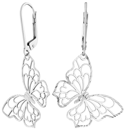 JC Jeweller Carat Damen Ohrringe echt 925 Silber rhodiniert mit Geschenkbox (Schmetterling)