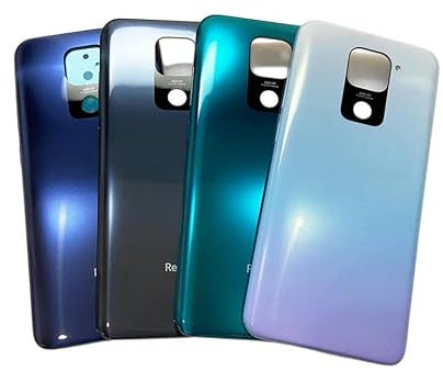 SHOWGOOD for Xiaomi Redmi Note 9 Back Battery Cover Note9 Rear Housing Case for Note9 Cover Replacement with Side Volume Button (Black)