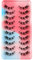 Falsche Wimpern Clear Band Natürlich D Curl Natürliche Cluster Volumen Wimpern Set,10 Paar Natürlich 3D Klebstoff Band KÜnstliche Wimpern(DD14)