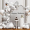 Kit Arco Di Palloncini Argento Bianco Grigio, 116 Pezzi Ghirlanda Di Palloncin Argento Metallizzato con Coriandoli in Argento per Compleanno, Matrimonio, Fidanzamento, Baby Shower, Decorazioni Festa