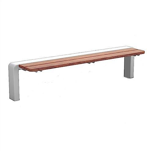 Gartenbank Parkbänke ohne Rückenlehne, Gartenbank aus Massivholz mit stabilem Metallrahmen, moderne Outdoor-Freizeitsitze for öffentliche Plätze im Freien Bank Sitzbank ( Color : 180*42*45cm )