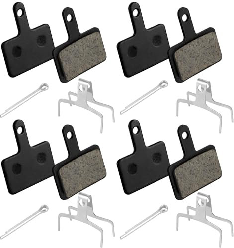 4 Pairs Bike Brake Pads, Resin Semi-metal Bicycle Disc Brake Pads Replacement for Mountain MTB Ebike for Tektro Shimano TRP Deore Br-M575 B01s Mt200 M525 M515 T615 T675 M505 M495 M486 M485