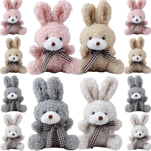 Toddmomy 24 STK Hase Schlüsselanhänger Hasenpuppe Schlüsselanhänger Autoschlüssel- Flauschiger Hasen- Kind Plüschpuppe Metall Mädchen Fräulein
