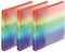VELOFLEX 1141404-3 - Ringordner Rainbow Diamond DIN A4, 3 Schulordner mit 2-Ring-Mechanik, Ringbuch aus PP