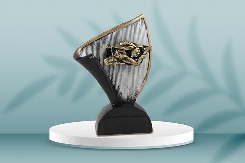 Art-Trophies At123360 Trophée Sport Participation Mixte, Argenté/Noir/Doré, 13 cm