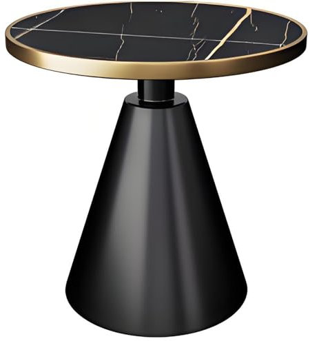 Beistelltisch Wabi-Sabi-Stil, Runder Beistelltisch, Retro-Sofa-Beistelltisch, Runder Couchtisch, Moderner Getränke-Beistelltisch, Einzigartiger niedriger Tisch, Moderner Kleiner Couchtisch(Black,80*75