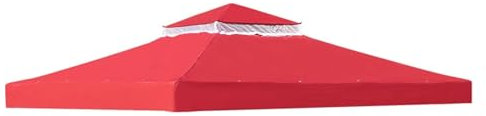 Gazebo Dach Plane Sonnenschirm 10x10FT wasserdichte Rote Terrasse Pavillon Abdeckung mit Air Vent Outdoor Grill Unterstand Baldachin Top for Hof & Garten(Red)