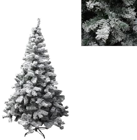 Albero di Natale Innevato Bianco alto 240cm Apertura Rami ad Ombrello 1000cime