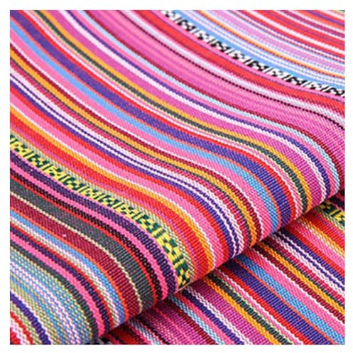 BrightGlow Baumwolle Stoff zum Nähen Ethnisches Muster Baumwollstoff Boho-Stoff Meterware Exotische Blumen Stoff Baumwoll-Leinenstoff Bunter Retro-Dekostoff Zum Nähen Kostümstoff 16# 100 X 150CM